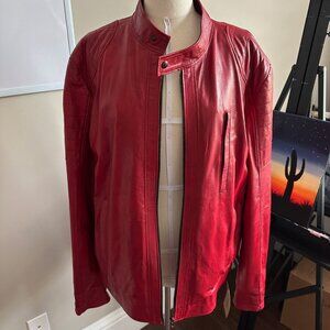 Red leather jacket from Italy
